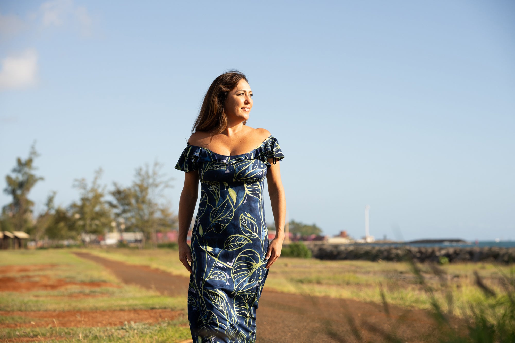 Vintage Hilo Hattie store Hot Pink Black Hawaiian Maxi Dress sz 14