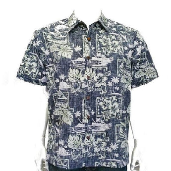 Pastel Hibiscus Reverse Print Aloha Shirt