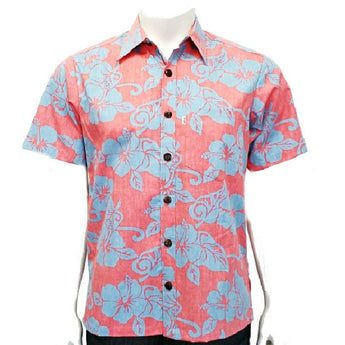Hibiscus Reverse Print Aloha Shirt