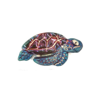 Raku Sea Turtle Magnet