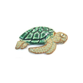 Raku Sea Turtle Magnet