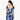 Quilt Panel Ruffle Neck Dress in Navy, back view and zipper - Made in Hawaii by Hilo Hattie
