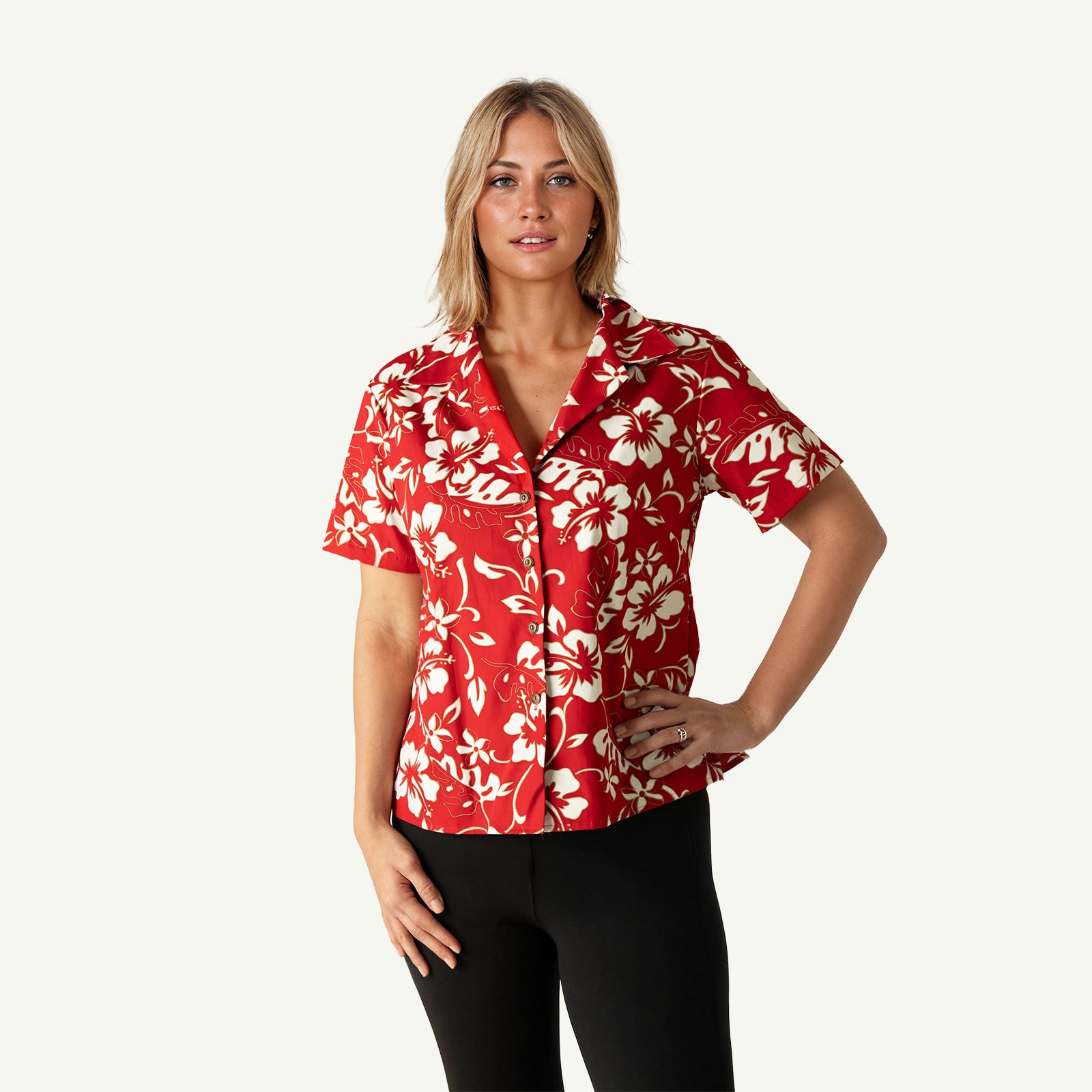 Classic Hibiscus Camp Blouse Hilo Hattie