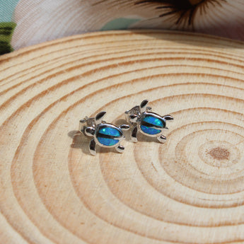 Blue Opal Honu Earrings