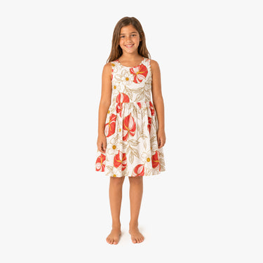 Anthurium Bloom Girls Dress, front view - Made in Hawaii