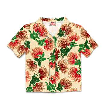 Aloha Shirt Christmas Card / Lehua Blossom