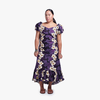 Blossoming Hibiscus Shirred Sleeve Muu Muu
