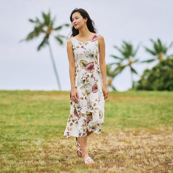 Hawaiian Floral Sylvia Long Dress