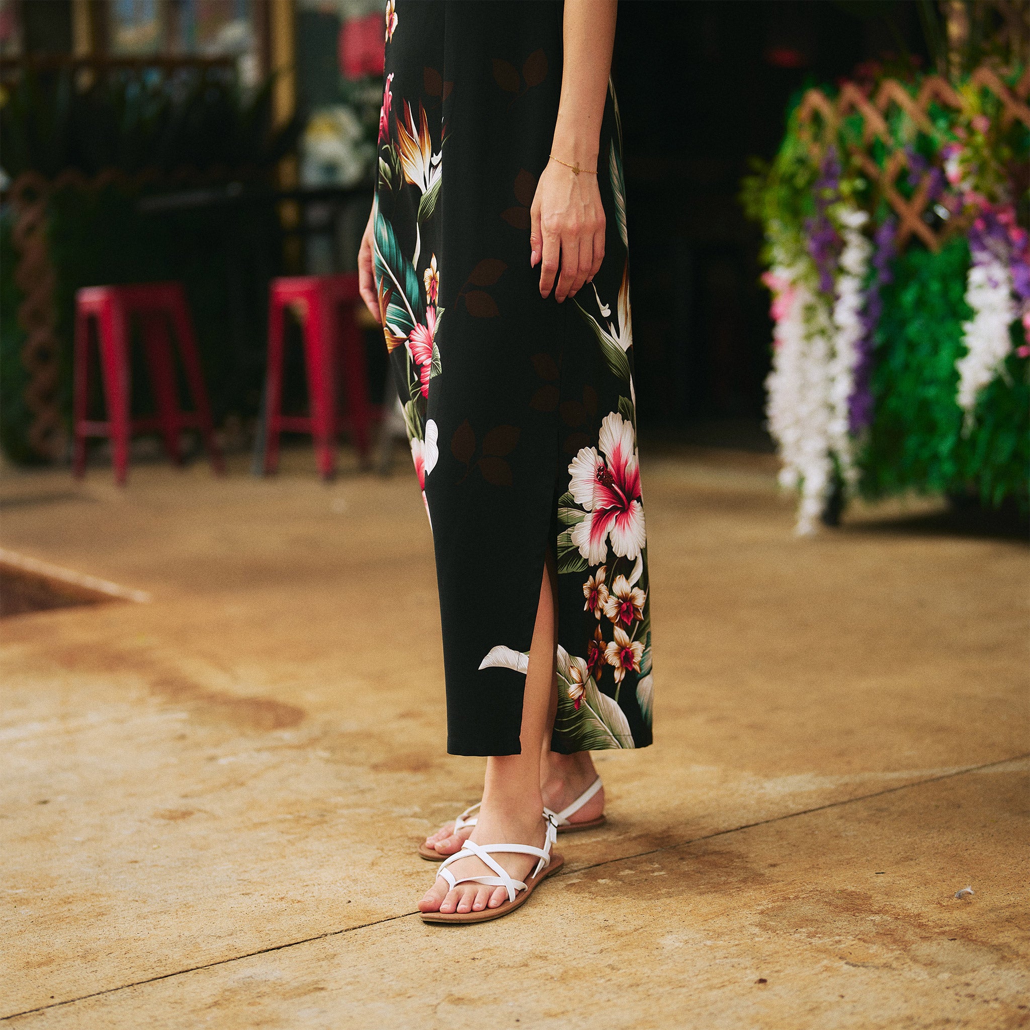 Floral Bird of Paradise Long Dress