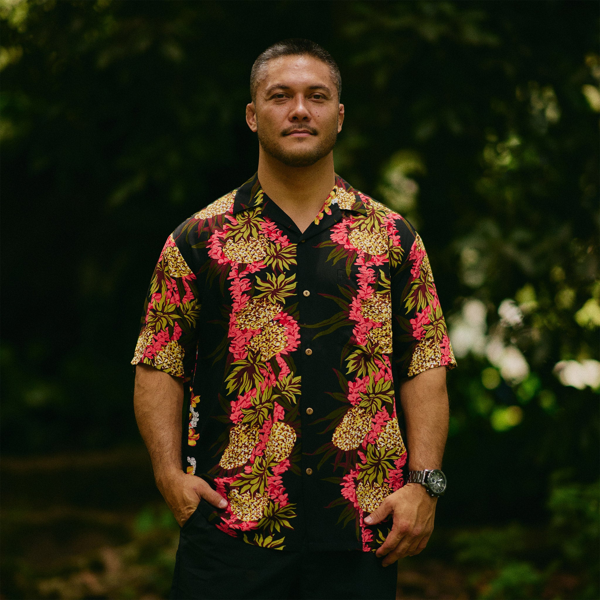 pineapple dress shirt Light Blue Pineapple Print Fil Coup Shirt