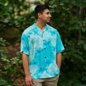 Coral Print Aloha Shirt