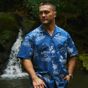 Map of Hawaii Aloha Shirt