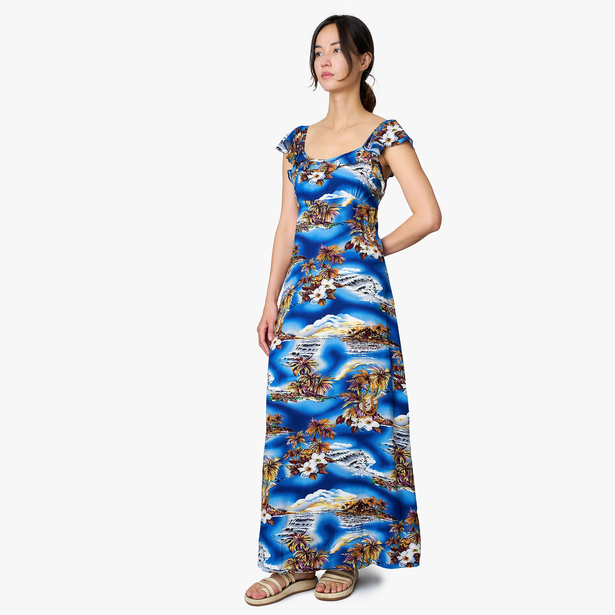 Blue Hawaii Empire Dress Hilo Hattie