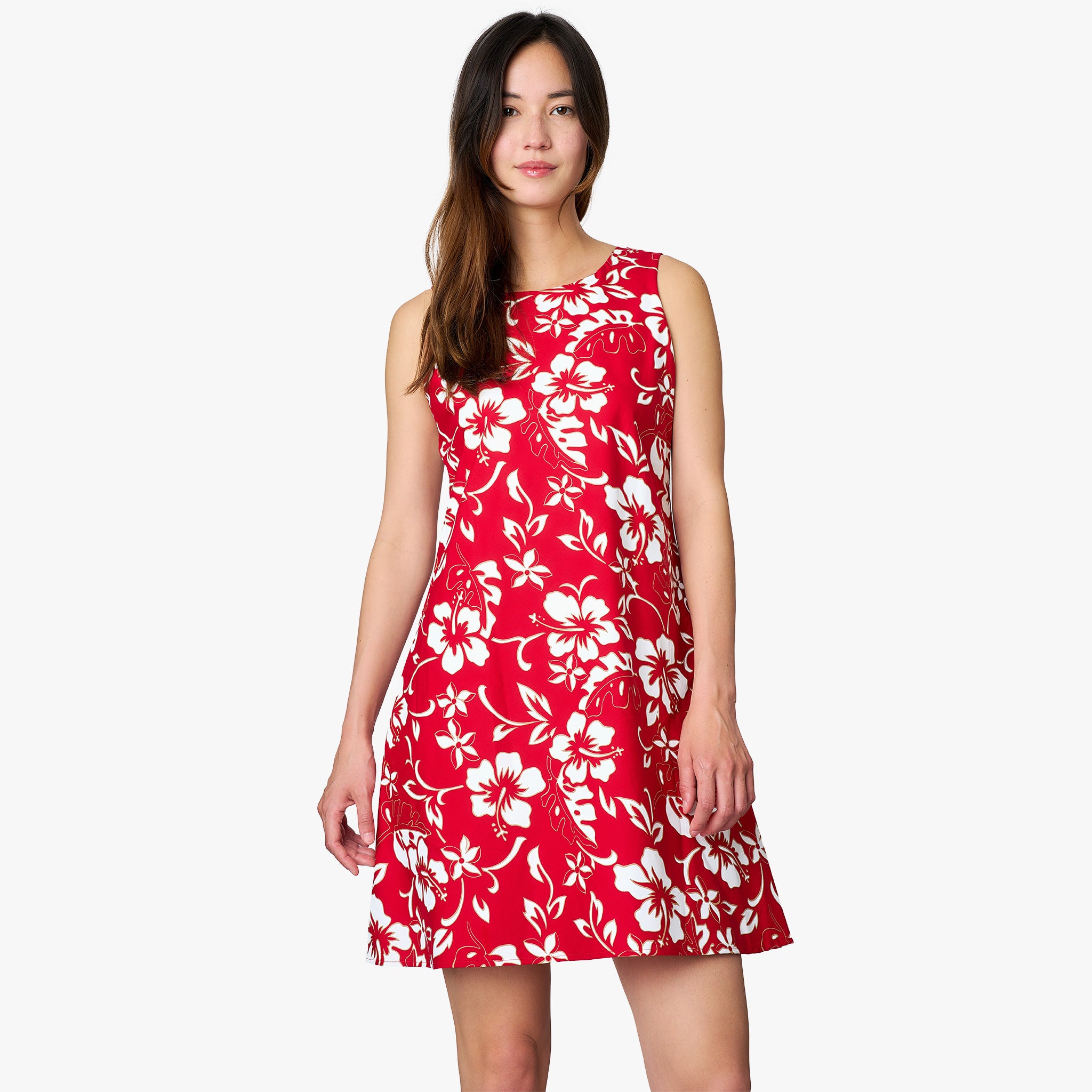 red and white hibiscus dress Pacific Legend
