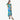 Quilt Panel Ruffle Neck Dress in Turquoise - Made in Hawaii by Hilo Hattie