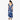 Quilt Panel Ruffle Neck Dress in Navy, back view - Made in Hawaii by Hilo Hattie