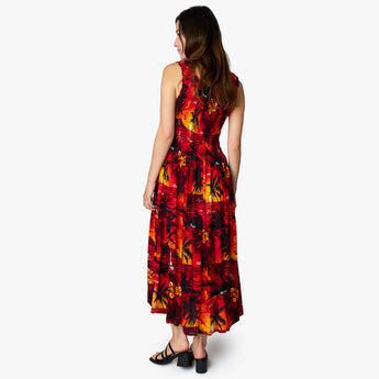 Palm Smock Long Dress