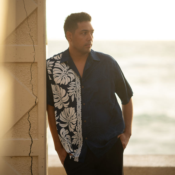 Prince Kuhio Green Short Sleeve Rayon Camp Blouse main image 1