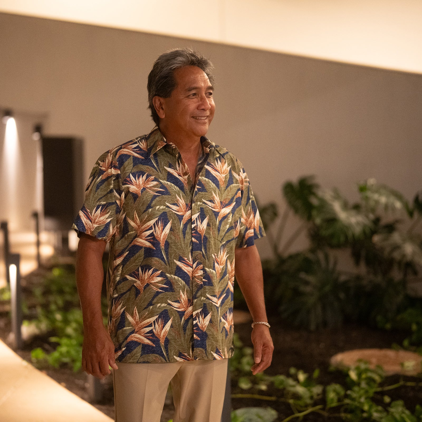 Business Casual Hawaiian Shirt Pukalani Bird Of Paradise Aloha Shirt