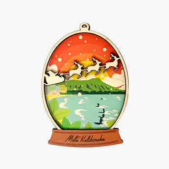 Diamond Head Snowglobe Ornament