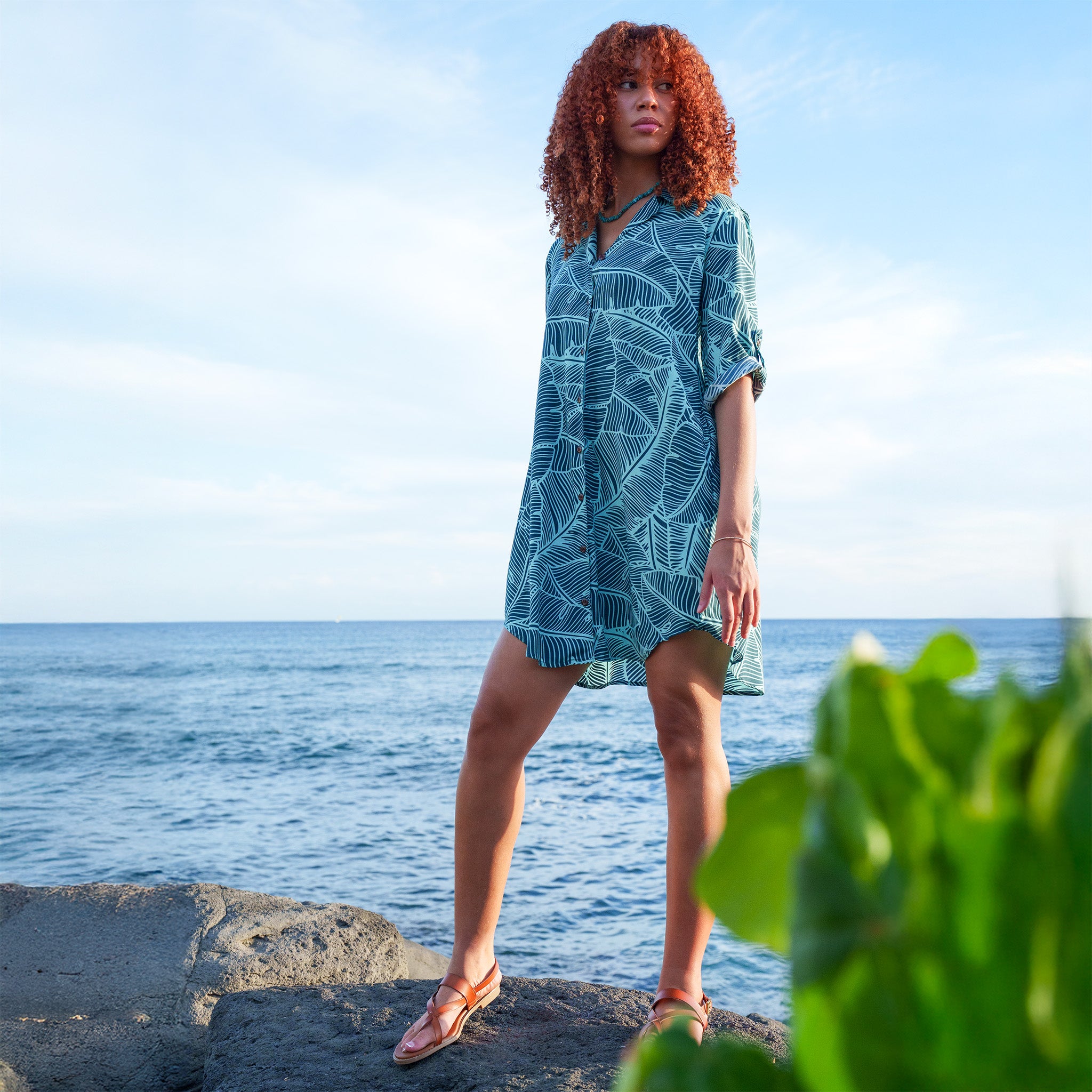 Banana Leaf Aloha Shirt Dress | Made in Hawaii Hilo Hattie Banana Leaf Aloha Shirt Dress | Made in Hawaii Hilo Hattie