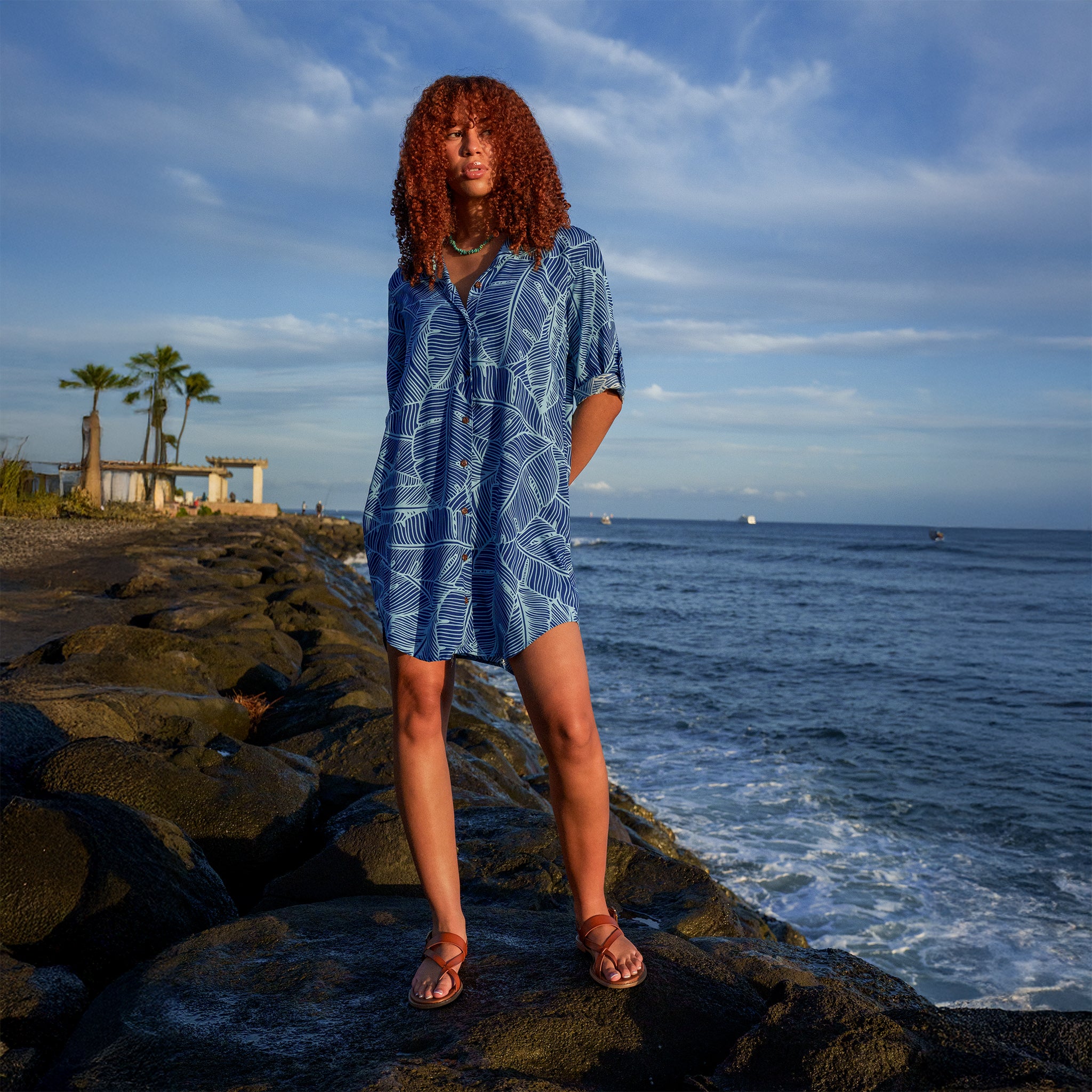 Banana Leaf Aloha Shirt Dress Banana Leaf Aloha Shirt Dress