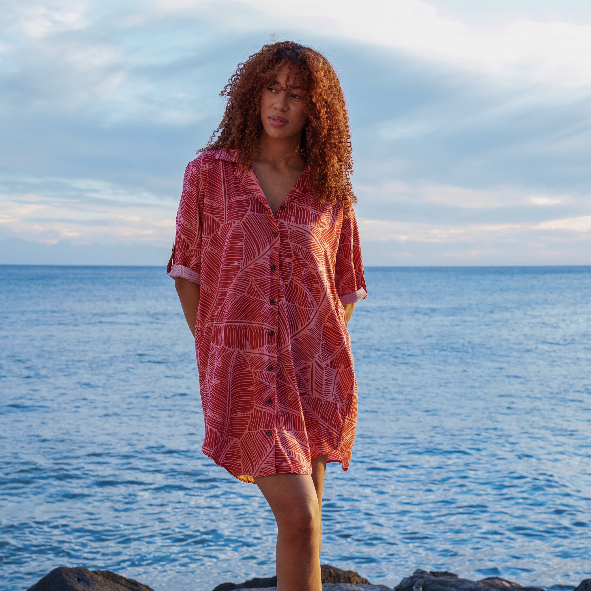 Banana Leaf Aloha Shirt Dress | Made in Hawaii Hilo Hattie Banana Leaf Aloha Shirt Dress | Made in Hawaii Hilo Hattie