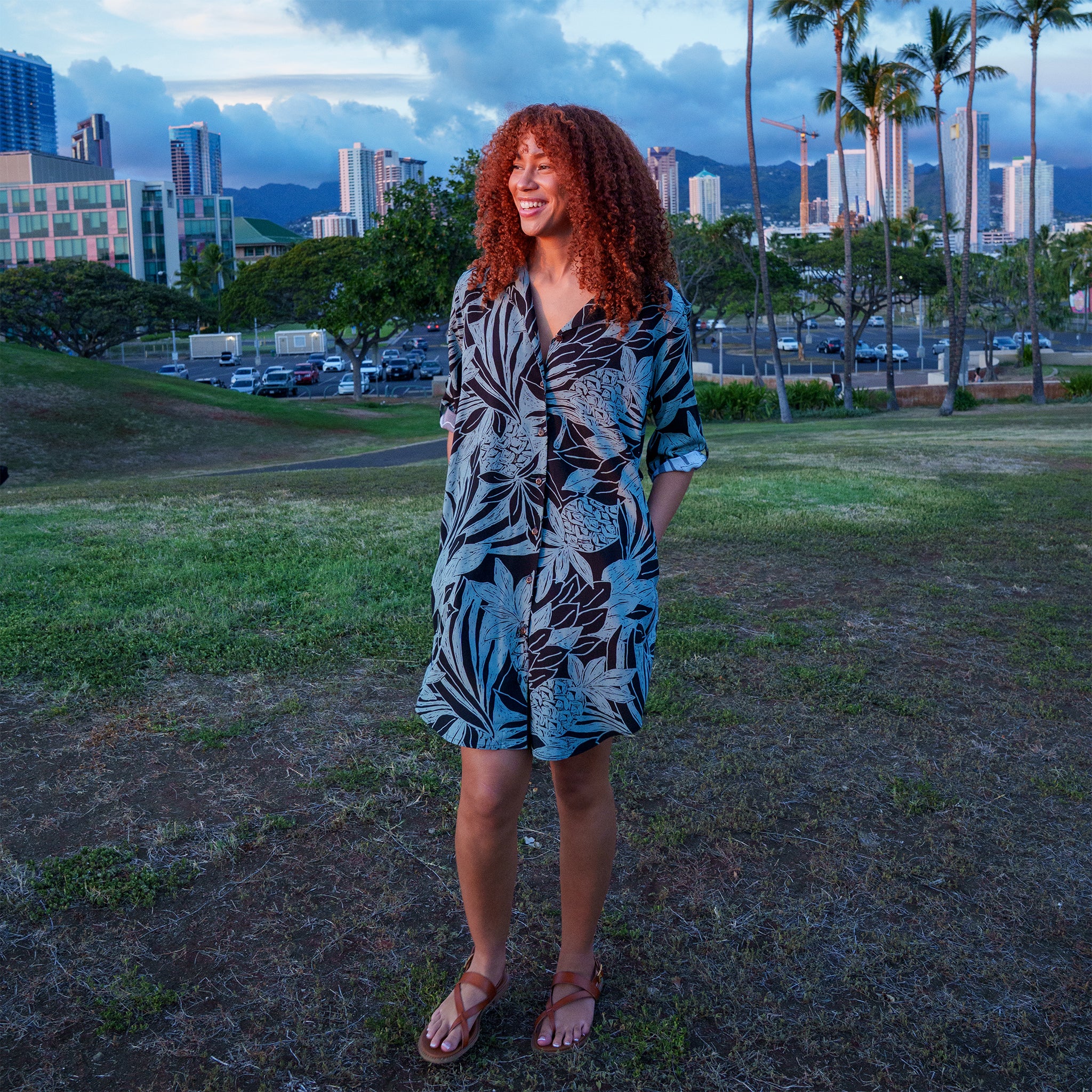 Bold Serenity Aloha Shirt Dress Hilo Hattie Bold Serenity Aloha Shirt Dress Hilo Hattie
