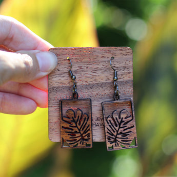 Koa Wood ‘Ape Split Earrings