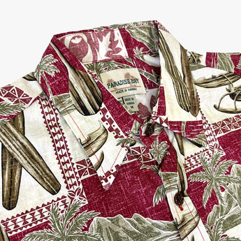 Quilt Canoe Reverse Print Aloha Shirt
