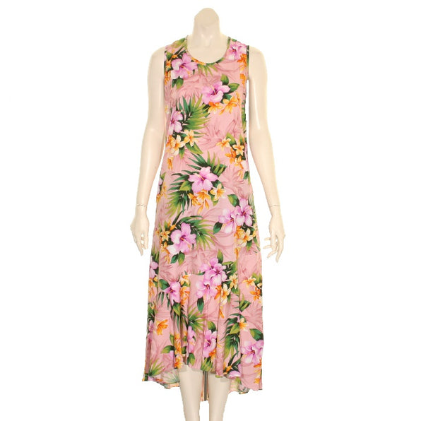 Hilo Hattie - Pineapple Panel Black Rayon Hawaiian Flutter Sleeve Empire Dress