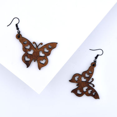 Koa Wood Pulelehua Pu’uwai Earrings