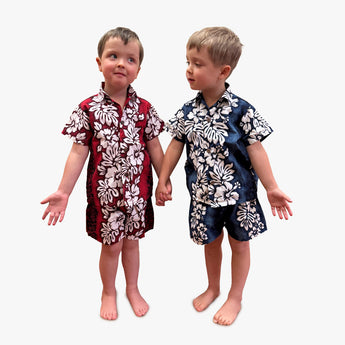 Hibiscus Panel Boys Cabana Set