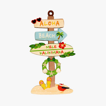 Xmas Directional Sign Post Ornament