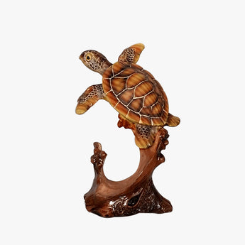 Sea Turtle Carving with Stand