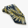 Aloha Necktie in Pen & Ink Botanical Navy, rolled view - Made in Hawaii by Hilo Hattie