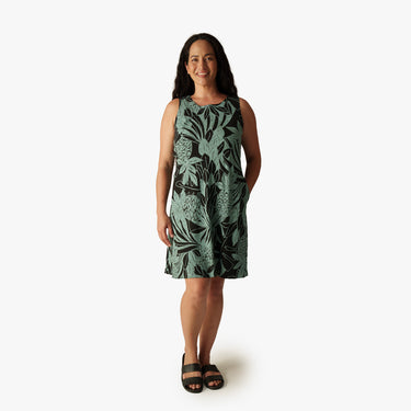 Bold Serenity Short Dress in Aqua - Made in Hawaii by Hilo Hattie