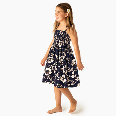Classic Hibiscus Girls Smock Dress