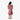 Hibiscus Palm Double Ruffle Short Mu'umu'u in Red, back view - Made in Hawaii by Hilo Hattie