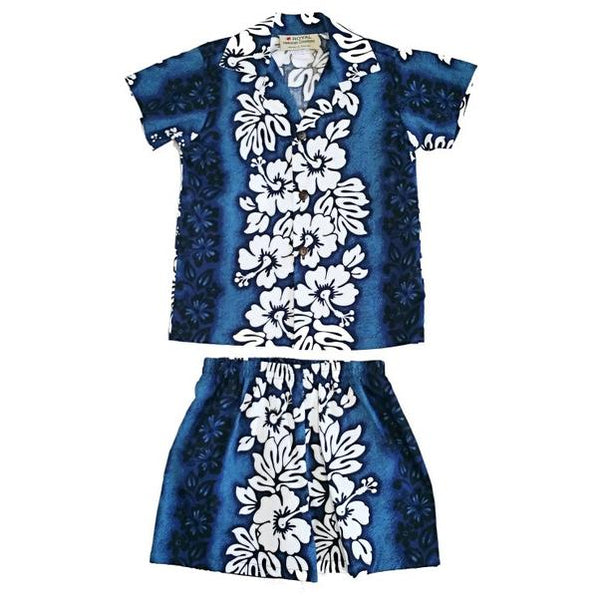 Little Boy's Cabana Shirt | Hibiscus Bamboo © 2023 main image 1