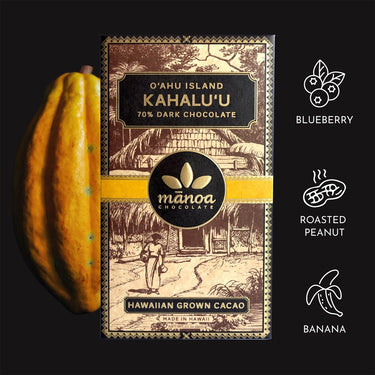 Kahalu'u Dark Chocolate Bar with tasting notes by Mānoa Chocolate - Hilo Hattie