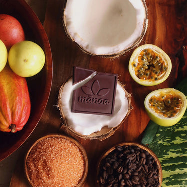 Kope Coffee Mini Chocolate Bar by Mānoa Chocolate, tasting view - Hilo Hattie
