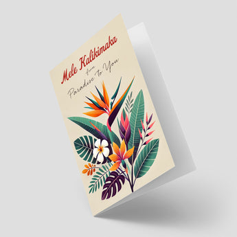 Christmas Card with Bird of Paradise