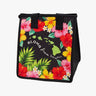 Petite Insulated Hot/Cold Bag in Drift Black Hawaiian design, for beach, lunch and gifting - Hilo Hattie
