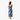Quilt Panel Long Dress in Navy, back view - Made in Hawaii by Hilo Hattie