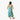 Quilt Panel Long Dress in Turquoise, back view - Made in Hawaii by Hilo Hattie