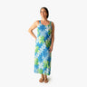 Quilt Panel Long Dress in Turquoise - Made in Hawaii by Hilo Hattie
