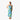Quilt Panel Long Dress in Turquoise - Made in Hawaii by Hilo Hattie