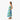 Quilt Panel Long Dress in Turquoise with pocket - Made in Hawaii by Hilo Hattie