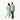 Quilt Panel matching long dress and aloha shirt in Turquoise, back view - Made in Hawaii by Hilo Hattie